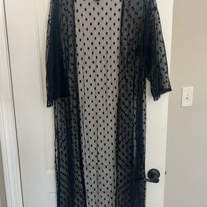 Agnes & Dora Black Polka Dot Mesh Cover-Up